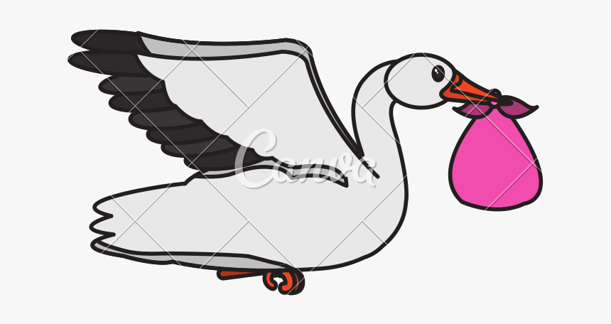 Stork Vector Baby Icon - Duck, HD Png Download, Free Download