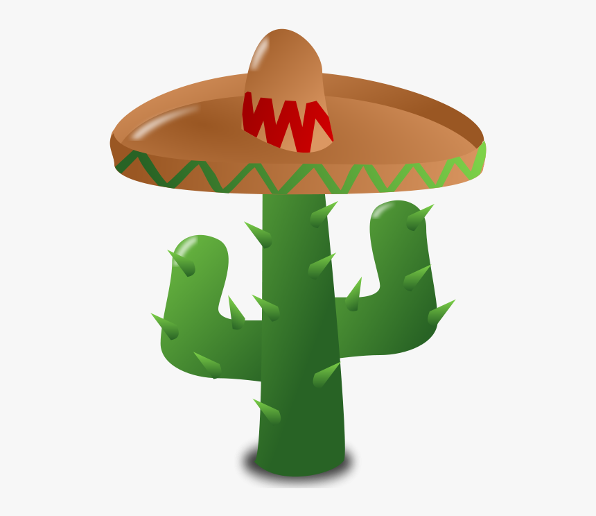 Free Sombrero Download Clip - Transparent Background Cactus Clipart, HD Png Download, Free Download