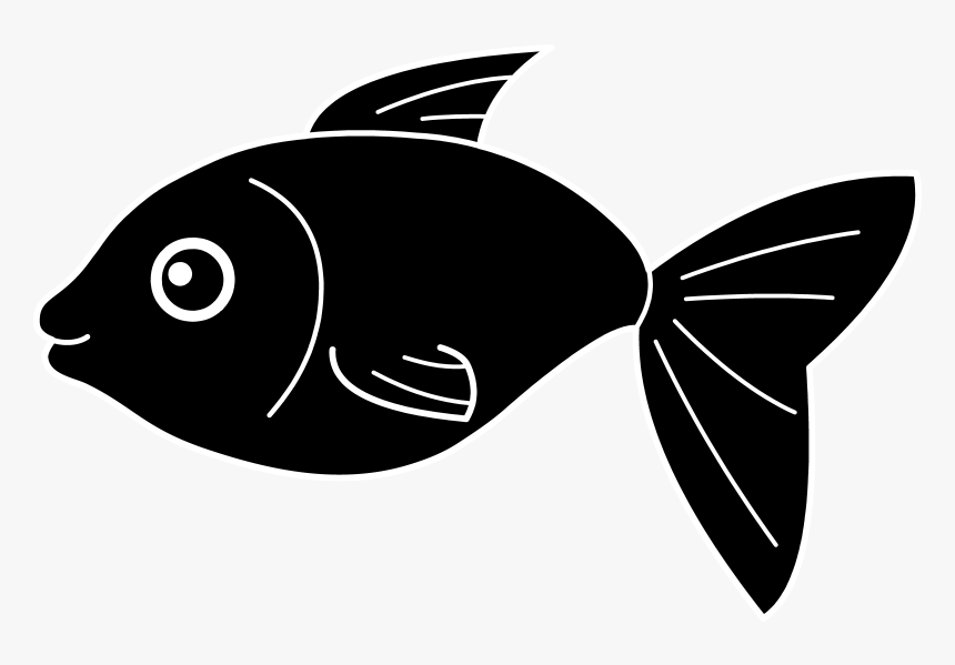 Silhouette Fish Clipart Black And White, HD Png Download, Free Download