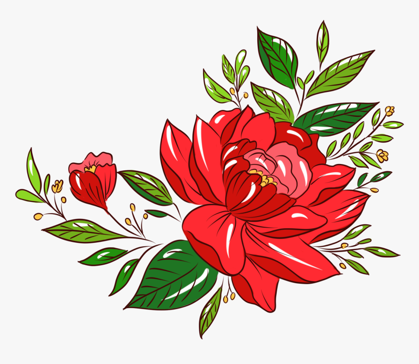 Hand Painted Plants Flowers Bouquets Botanical Png - Flower Bouquet, Transparent Png, Free Download