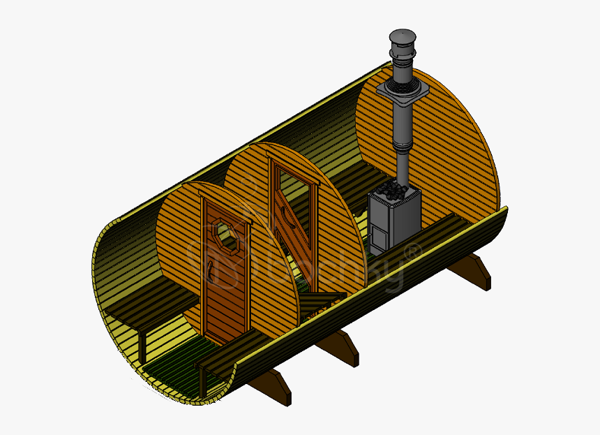 Barrel Sauna Standart With Porch - Баня Бочка Тюмень, HD Png Download, Free Download