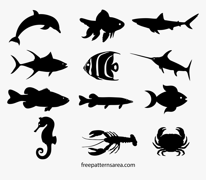 Transparent Fish Fins Png - Fish Silhouette, Png Download, Free Download