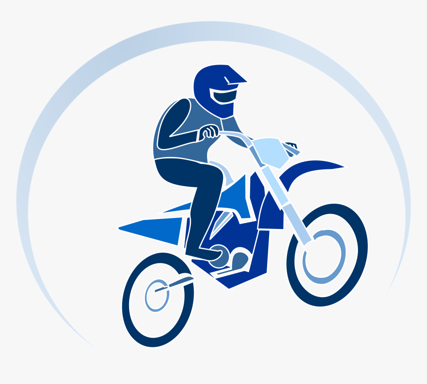 Bicycle Motorcycle Racing Dirt Track Racing Clip Art - Blue Dirt Bike Clipart, HD Png Download, Free Download