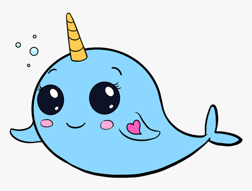 Collection Of Free Narwhal Drawing Easy Draw Download - Cute Easy Dolphin Drawing, HD Png Download, Free Download