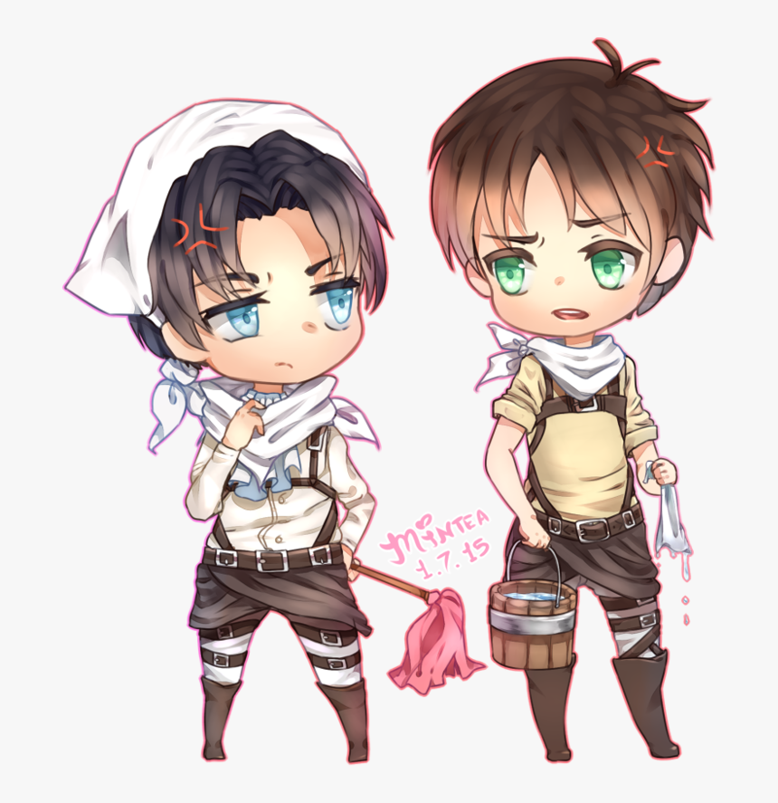 #aotau #aotfanfic #aotoneshots #aotxreader #arminarlert - Chibi Levi And Eren, HD Png Download, Free Download