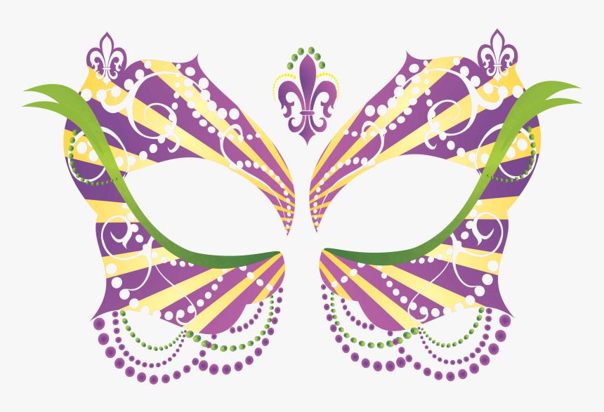 Masque Rage Temp Tattoo Mask Ladies Mardi Gras Masquerade - Transparent Background Mardi Gras Mask, HD Png Download, Free Download