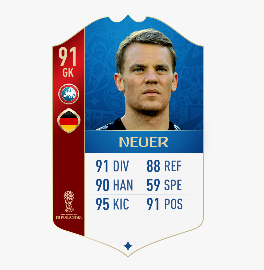 Manuel Neuer Fifa 18 World Cup Rating - Fifa 18 World Cup Messi, HD Png Download, Free Download