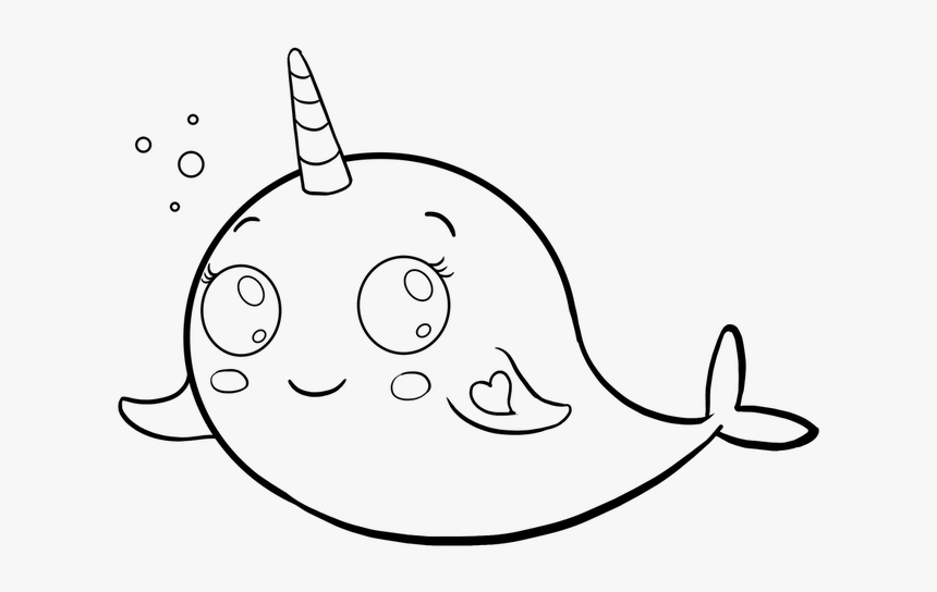 Easy Drawing Guides On Twitter Learn To Draw A Great - Easy Narwhal Drawing, HD Png Download, Free Download