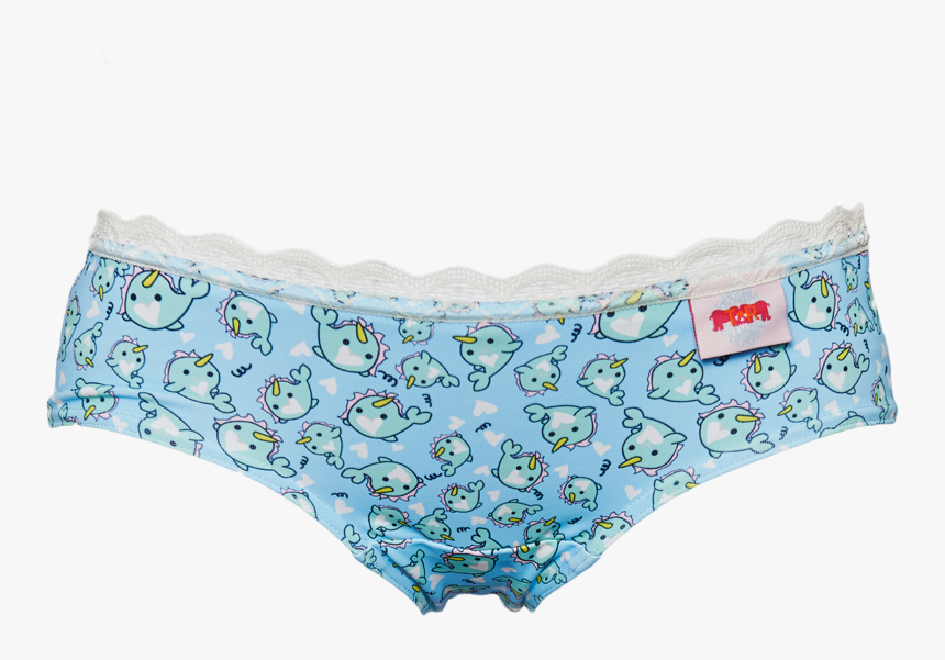 Nelly The Narwhale Shorties- Boy Shorts With Lace Trim - Panties, HD Png Download, Free Download