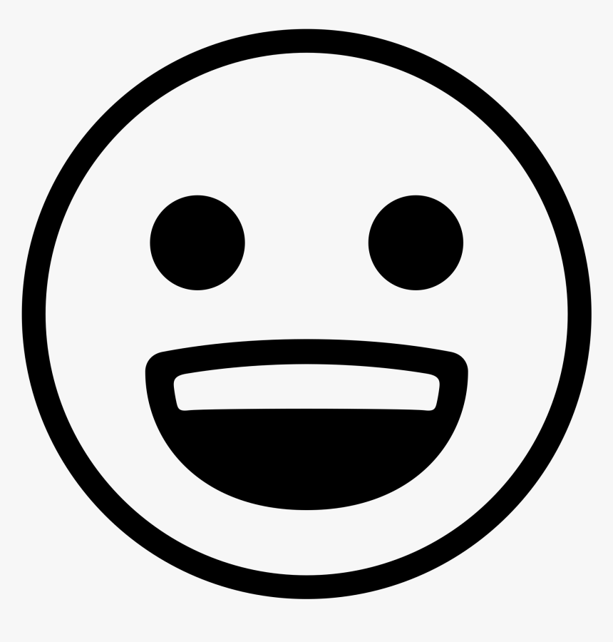 Transparent Drawn Smiley Face Png - Smiley Souriant Noir Et Blanc, Png Download, Free Download