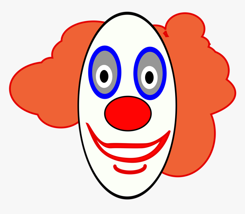 Easy Creepy Clipart Smiley Face Clown Drawing Free - Clown Face No Background, HD Png Download, Free Download