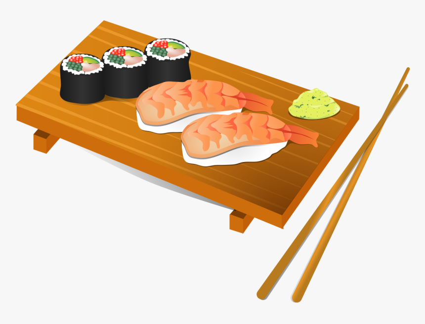 Sushi, Chopsticks, Fish, Food, Japan, Japanese, Rice - Sushi Clipart, HD Png Download, Free Download