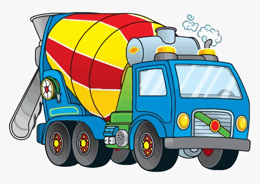 Transparent Truck Cartoon Png - Cement Mixer Truck Clipart Free, Png Download, Free Download