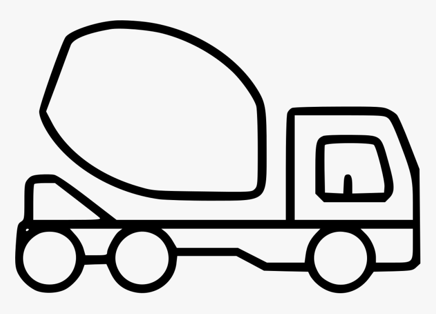 Concrete Mixer Truck Heavy Machinery Construction - Construction Truck Clipart Black And White, HD Png Download, Free Download