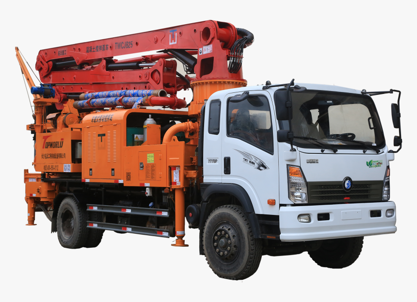 Cheap Price Topworld 25m Truck-mounted Concrete Mixer - Concrete Mixer Pump Truck, HD Png Download, Free Download