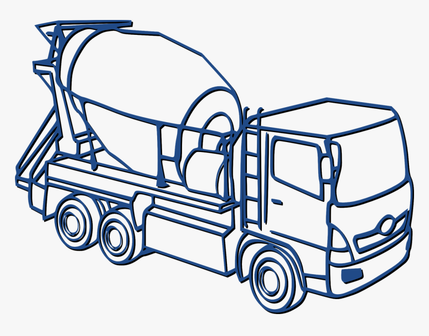 Cement Mixer Coloring Pages, HD Png Download, Free Download