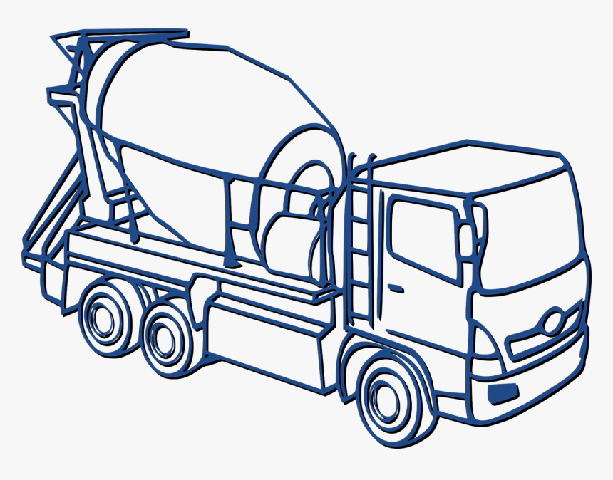 Cement Mixer Coloring Page