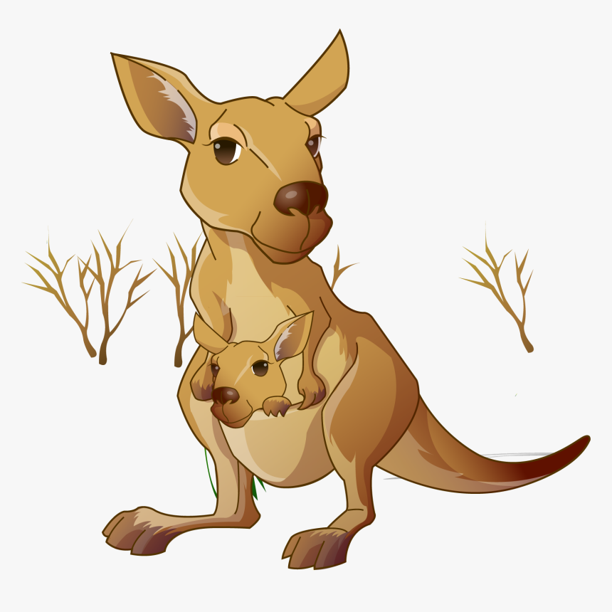 Clip Art Cartoon Kangaroo Pouch - 袋鼠 卡通, HD Png Download, Free Download