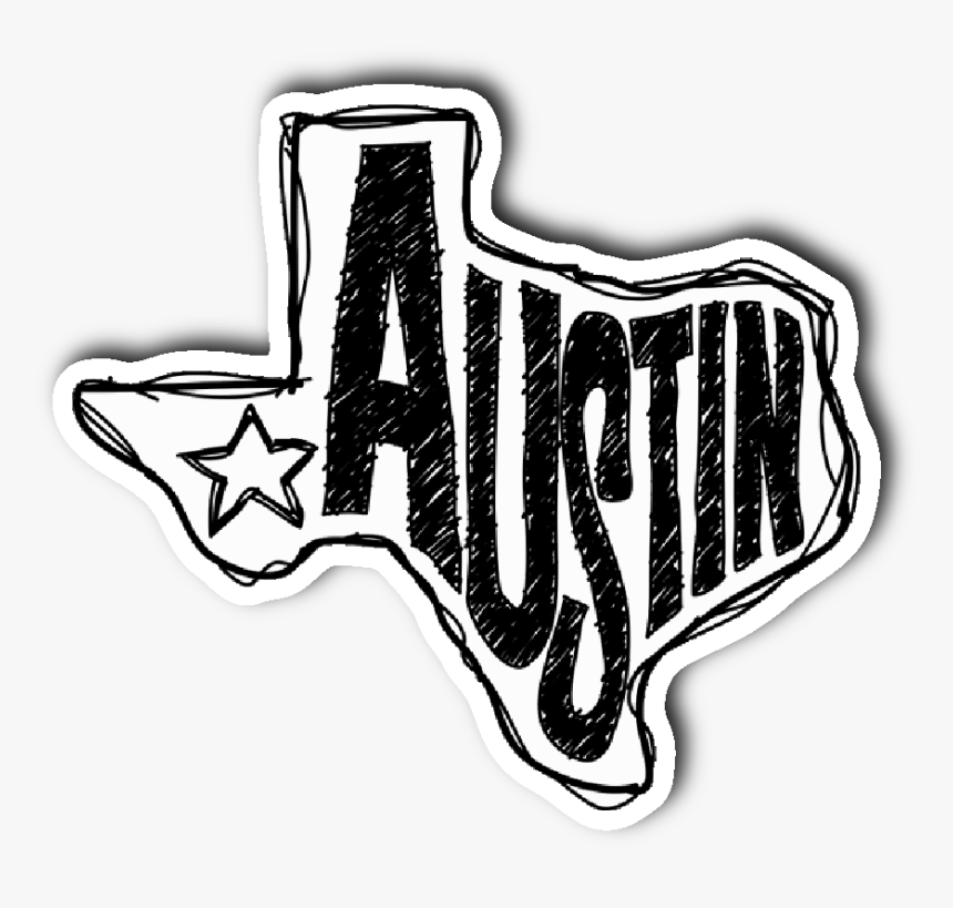 Austin, Texas Sticker Clipart , Png Download - Black And White Texas Stickers, Transparent Png, Free Download