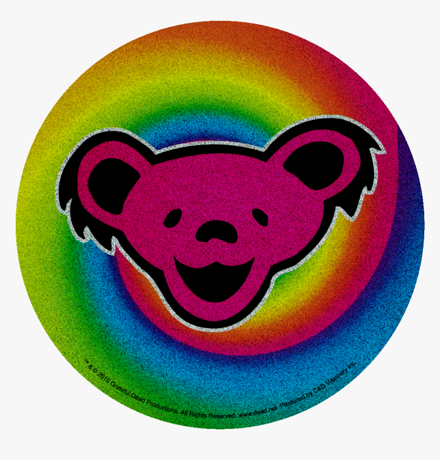 Grateful Dead Dancing Bear On Swirl Glitter - Dancing Bears Grateful Dead Sticker, HD Png Download, Free Download