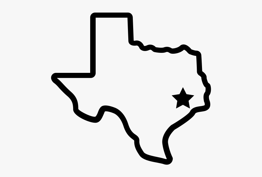 Clip Art Houston Texas Clip Art - Texas With A Star On Houston, HD Png Download, Free Download