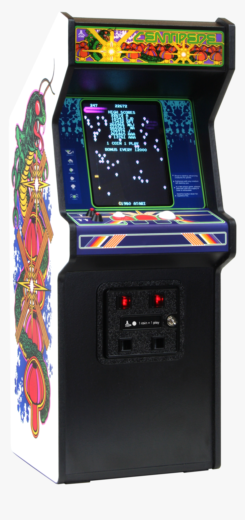 Replicade X Centipede Mini Arcade - Centipede Video Arcade Game, HD Png Download, Free Download