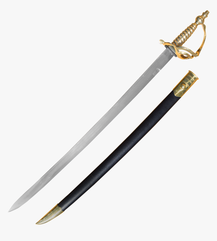 Cavalry Sword With Genuine Leather And Real Brass Scabbard - Murata Rifle Bayonet, HD Png Download, Free Download