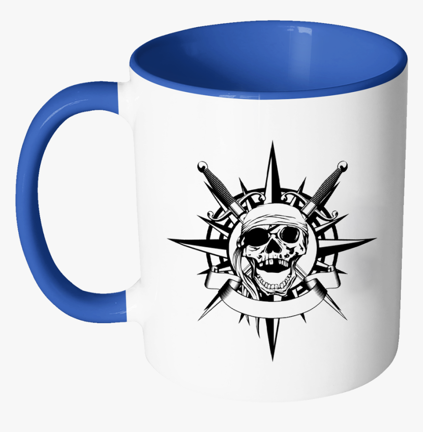 Pirate Skull Accent Mug - ドクロ の イラスト リアル, HD Png Download, Free Download