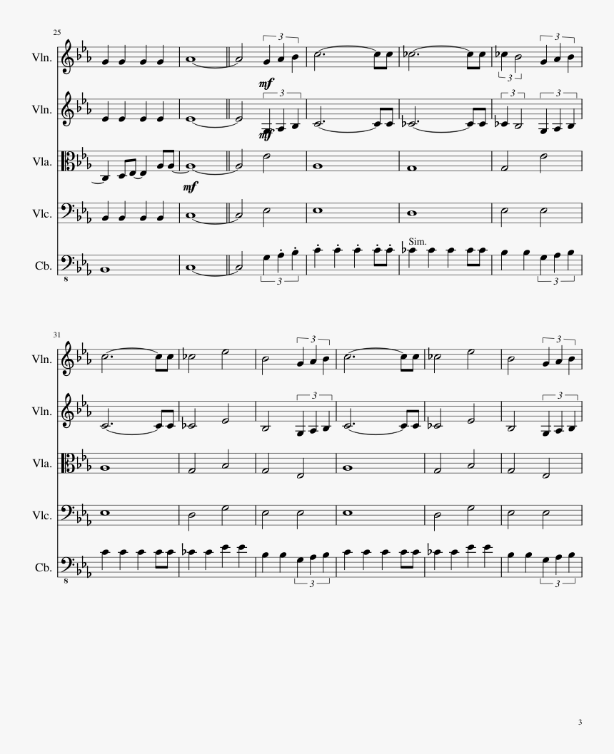 Sleeping With Sirens Violin Partitura, HD Png Download, Free Download