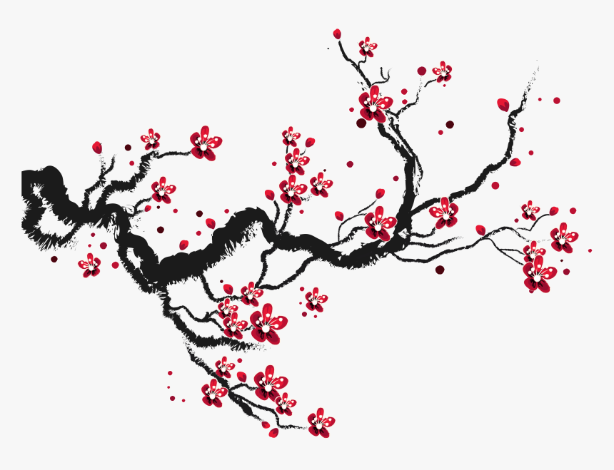 Cherry Blossom Drawing - Drawn Cherry Blossom Tree, HD Png Download, Free Download