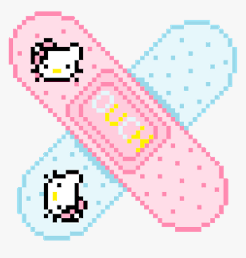 Hello Kitty Band-aid Pixel Art Drawing Adhesive Bandage - Hello Kitty Band Aid Transparent, HD Png Download, Free Download