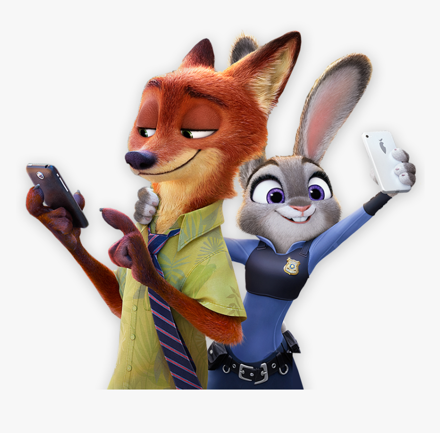 Nickandjudy Selfies - Nick Wilde Png Judy Hopps, Transparent Png, Free Download