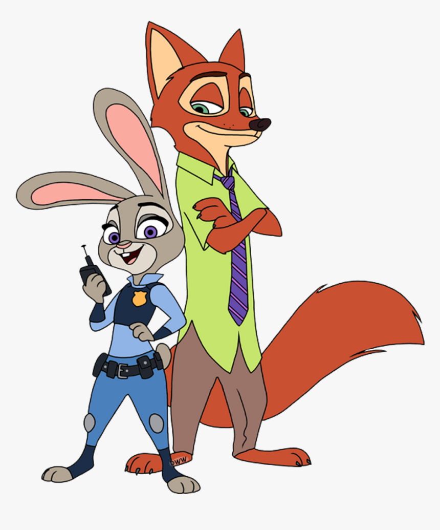 Nick And Judy Clipart - Judy And Nick Zootopia Clipart, HD Png Download, Free Download