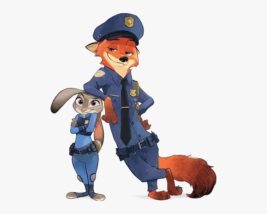 Zootopia Officers Nick And Judy - Judy Hopps And Nick Wilde Police, HD Png Download, Free Download