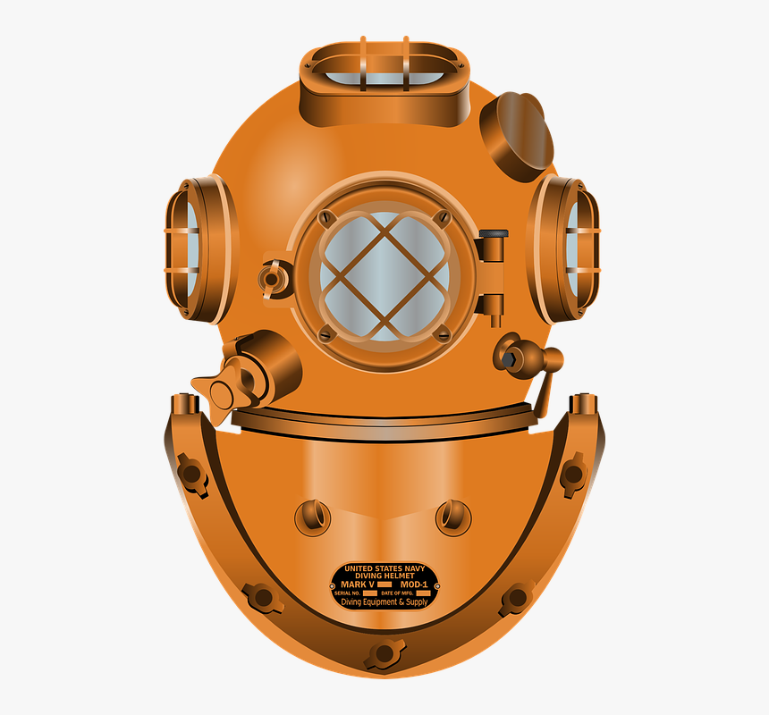 Diving Helmet, Diving, Deep, Marina, Navy, Ocean, Sea - Diving Helmet Clipart, HD Png Download, Free Download