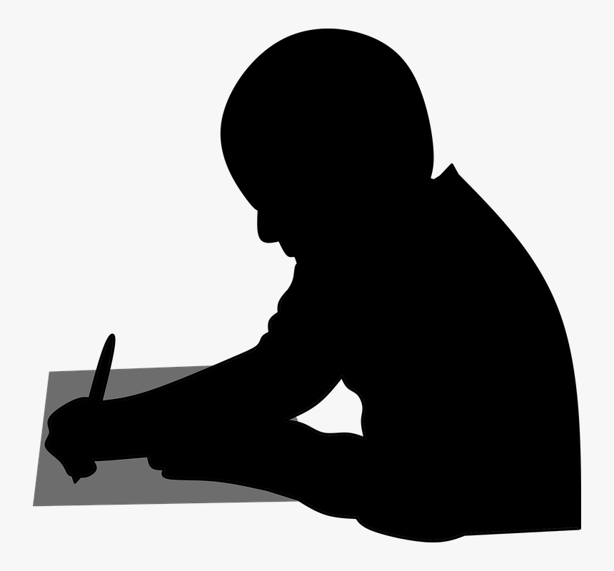 Silhouette, Writing, Homework, Class, Learn, Desk - Elvis Presley Silhouette Face, HD Png Download, Free Download