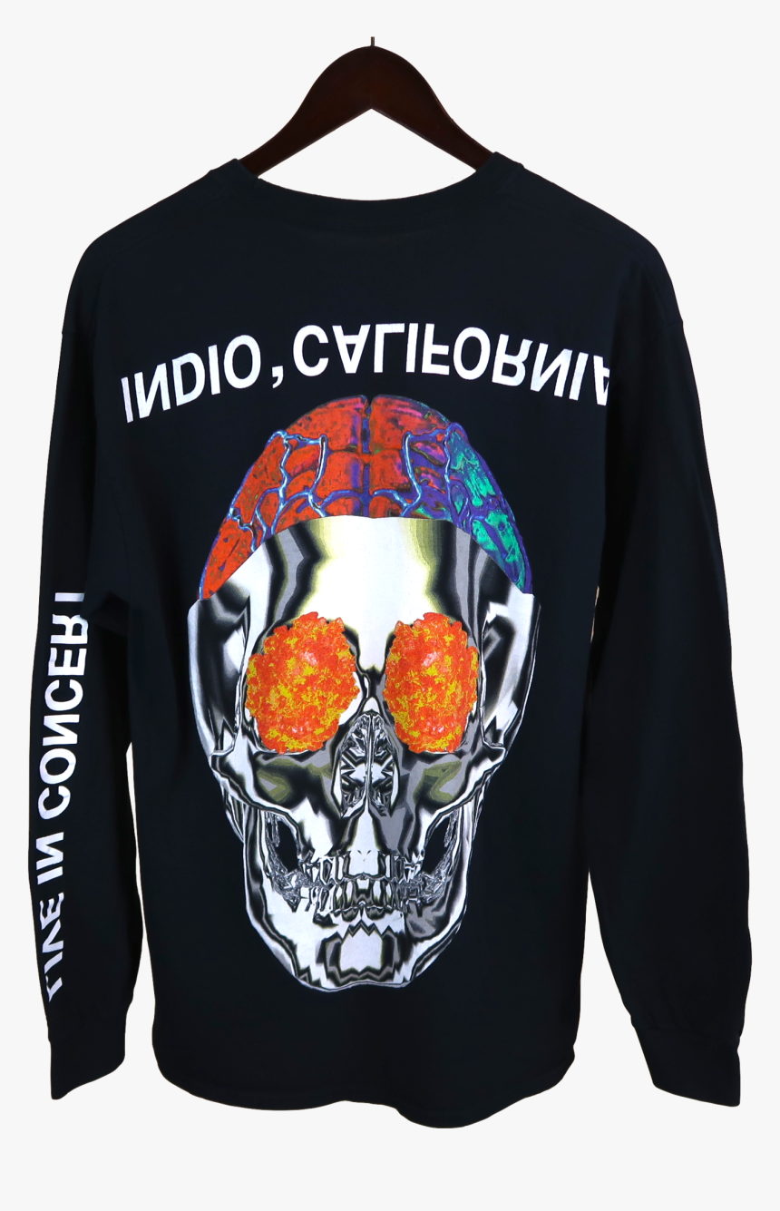 Travis Scott Coachella Long Sleeve - Skull, HD Png Download, Free Download