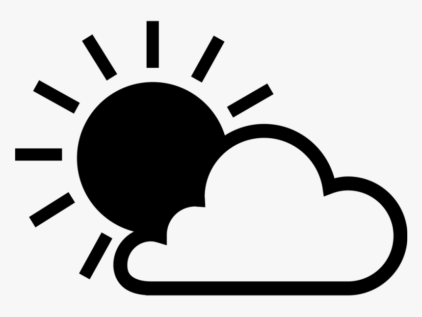 Partly Cloudy Pictures Clip Art Partly Cloudy Weather Black Sun Icon Png Transparent Png Kindpng