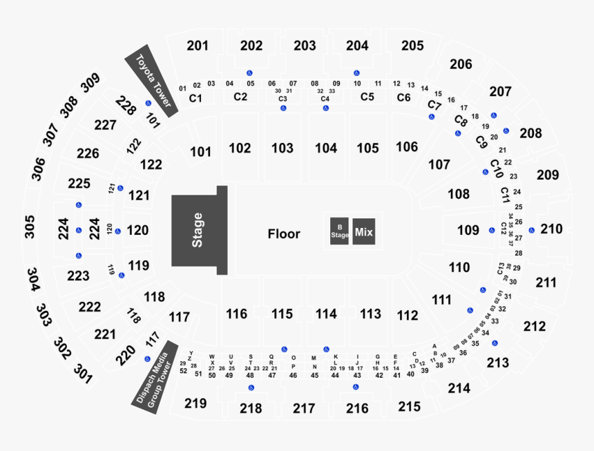 Row Seat Number Nationwide Arena Seating Chart Hd Png Kindpng