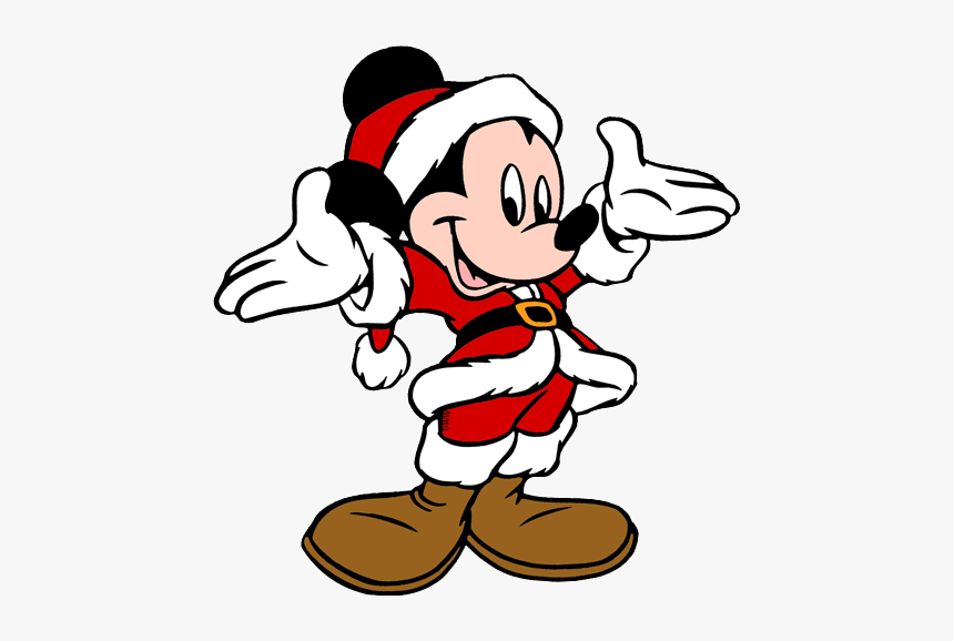 Christmas Mickey Mouse Ears Clipart Transparent Png - Mickey Mouse Santa Cartoon, Png Download, Free Download