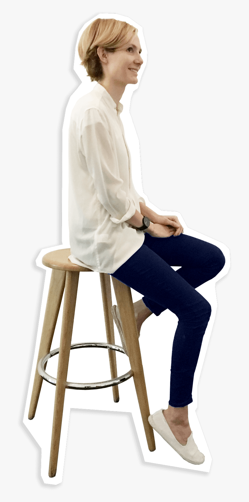 Sitting On Stool Png, Transparent Png, Free Download