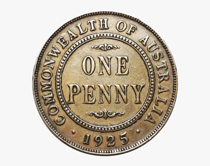 Scarce 1925 Australian Penny Very Fine - Coin, HD Png Download, Free Download