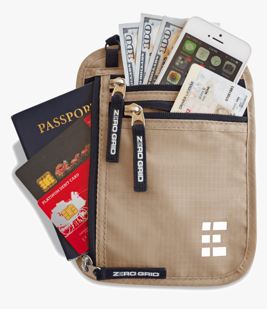 Travel Neck Wallet - Travel Money Neck Pouch, HD Png Download, Free Download