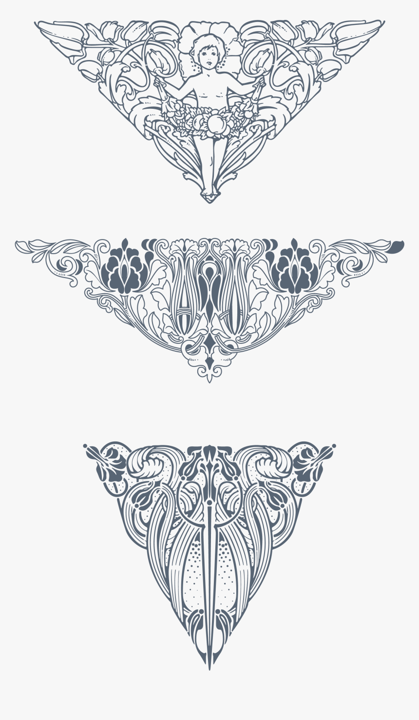 Art Nouveau Vector Png - Borders Art Nouveau Png, Transparent Png, Free Download