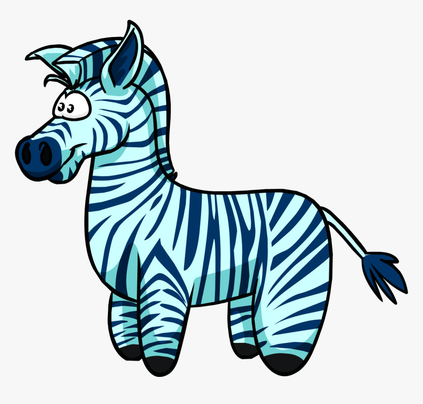 Official Club Penguin Online Wiki - Blue Zebra Cartoon, HD Png Download, Free Download
