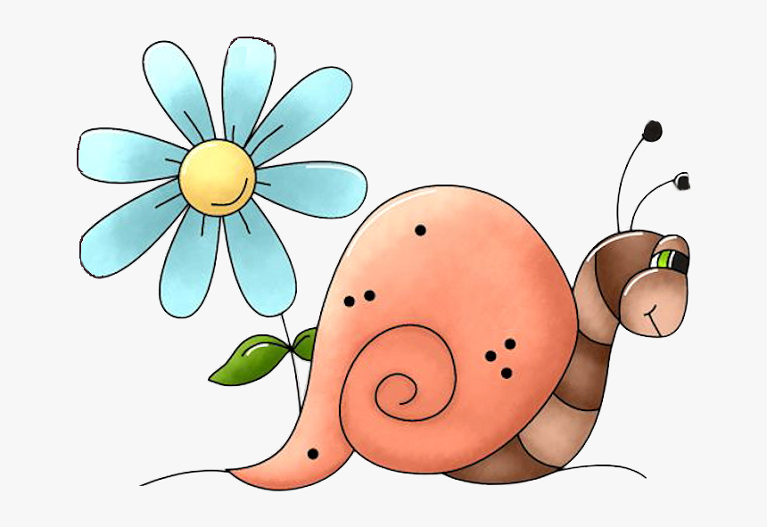 Dibujo De Caracol Con Flores, HD Png Download, Free Download