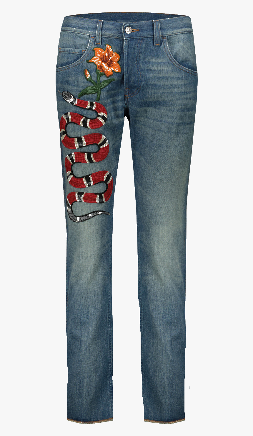 Gucci Snake Patch Jeans, HD Png Download, Free Download