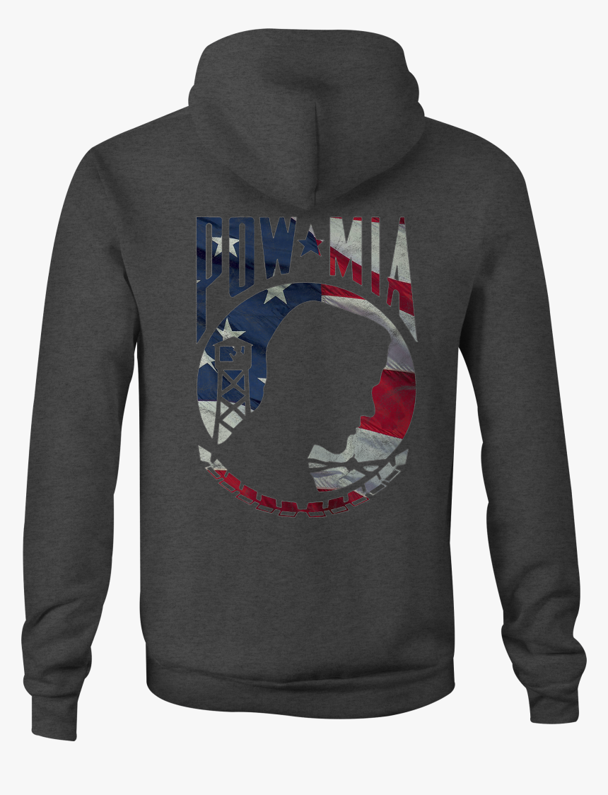 Zip Up Hoodie American Flag Waving Pow Mia Veteran - Hoodie, HD Png Download, Free Download