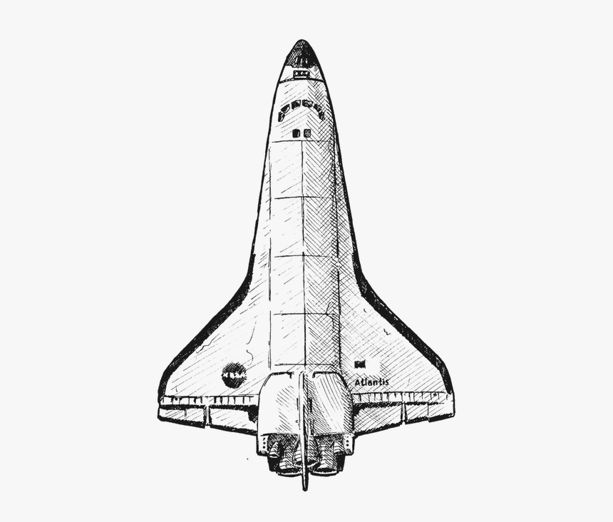 Spaceship Clipart Space Vehicle - Space Shuttle Black And White, HD Png Download, Free Download