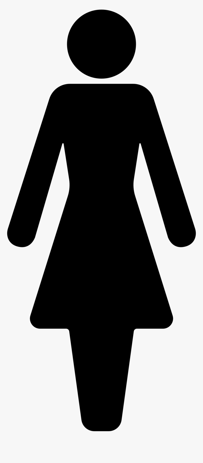 Female Symbol Silhouette - Female Changing Room Signs, HD Png Download, Free Download